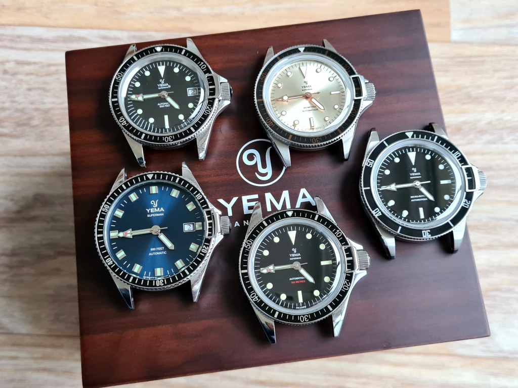 Evolution des boitiers des Yema Superman&nbsp;modernes.